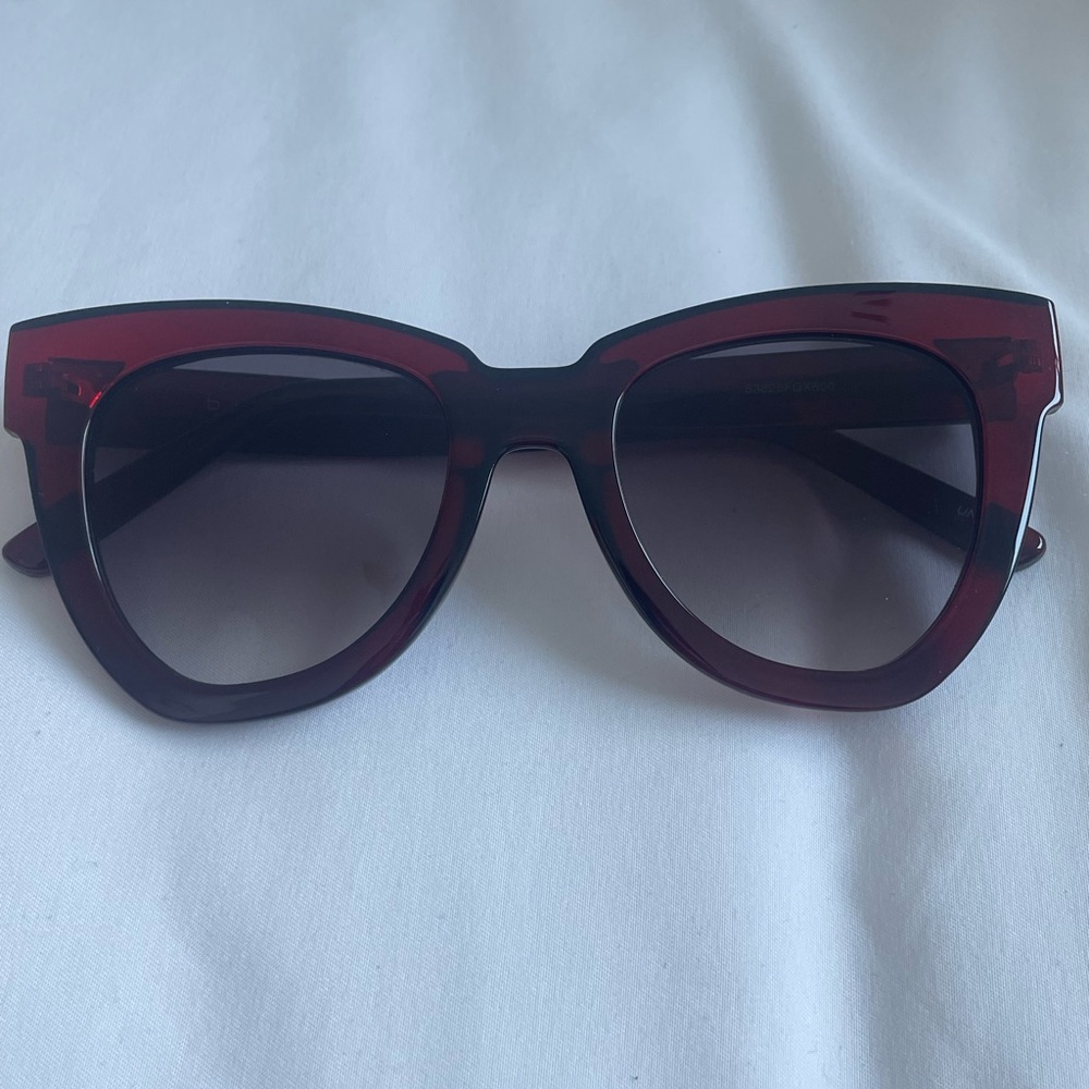 Bethenny Frankel Dark Cherry Red Sunglasses